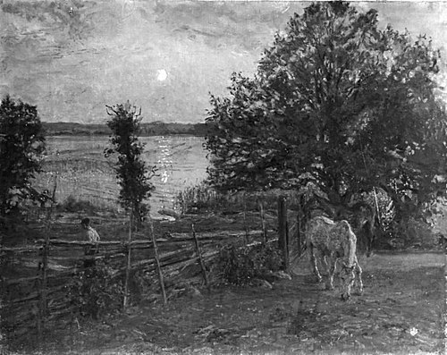 Måneopgang ved Tyresjö i Sverige, 1905, Viggo Johansen