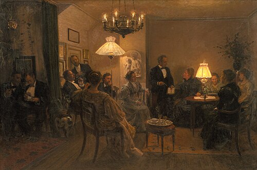 An Evening Party in the Artist's Home, 1899, Viggo Johansen