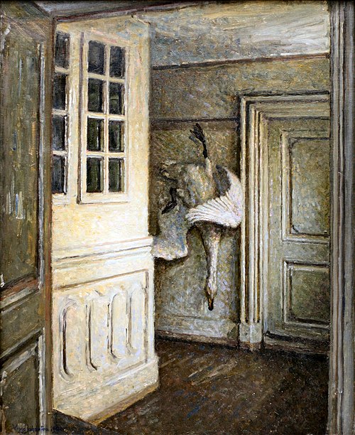 Interior with a dead swan, 1910, Viggo Johansen
