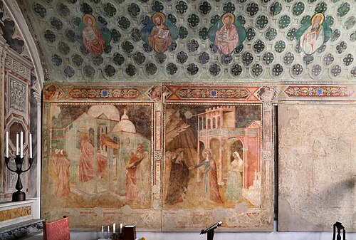 apparizione dell'angelo a zaccaria / visitazione e sinopie, , Antonio di Francesco da Venezia