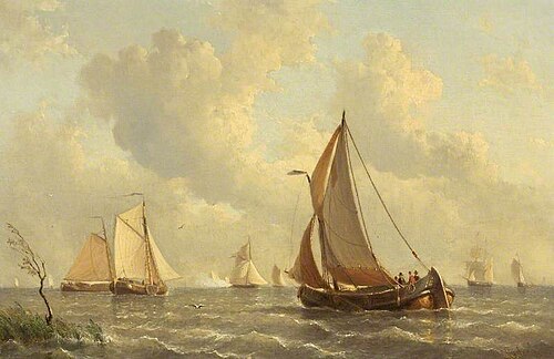 Boats Leaving Harbour, 1877, Everhardus Koster