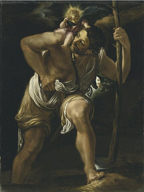 Saint Christopher carrying the infant Christ, 1650, Orazio Borgianni