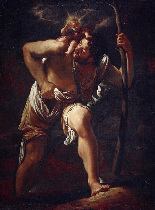 Saint Christopher Carrying the Infant Christ, 1615, Orazio Borgianni