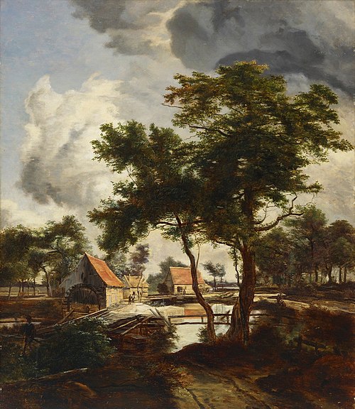 Mill, copy after Meindert Hobbema, , Julia de Cock-Stigzelius