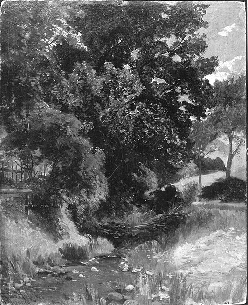 Baumgruppe am Bach, 1885, Ludwig Friedrich Hofelich