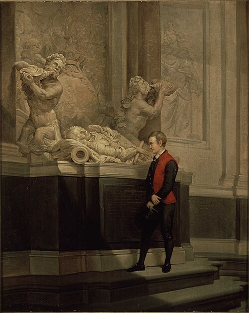 Van Speyk voor het praalgraf van de Ruyter, 1832, Hendrik Breukelaar
