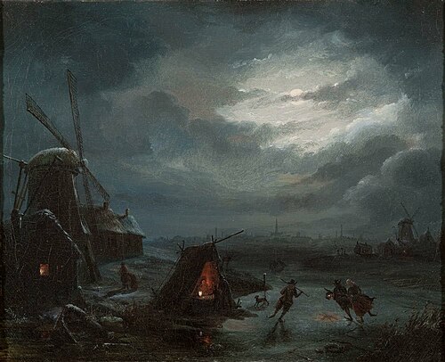 Nachtelijk ijsgezicht, , Jan Baptist Tetar van Elven