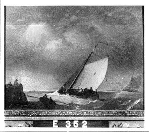 Zeilboten bij een pier, 1880, Petrus Paulus Schiedges