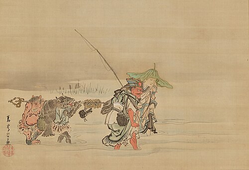 Jizō and Enma Fishing in the River, , Kō Sūkoku