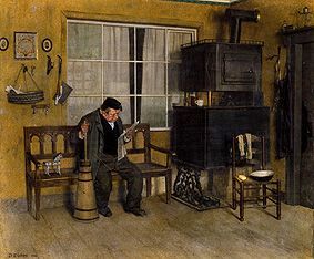 Landwirt in der Stube, 1912, Peter Philippi