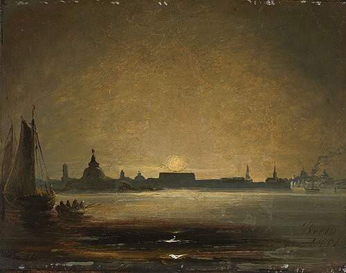 Dresden in Moonlight, 1851, Peder Balke