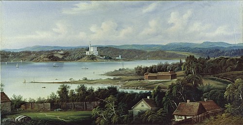 Frognerkilen og Bygdøy sett fra Skillebekk, 1855, Peder Balke