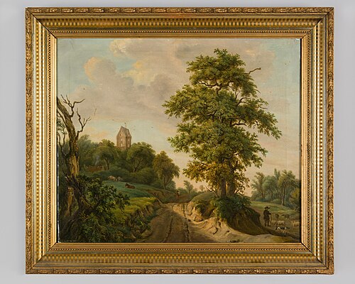 Landschap met herder en toren, 1832, Arnold Hendrik Koning