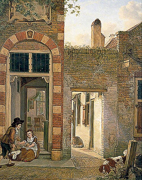 Dutch Girl and Boy on a House Doorstep, , Abraham van Strij