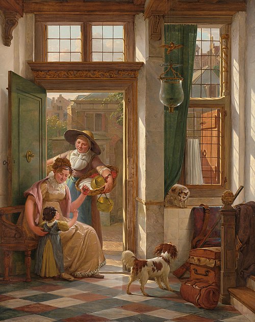 A Cherry Vendor at the Door, 1816, Abraham van Strij