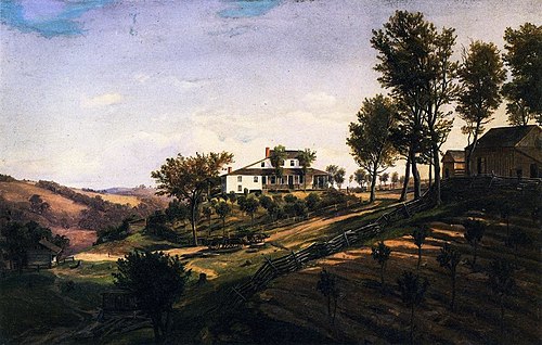 Hubbard Farm of Dana on Chapline Hill, 1851, Hermann Lungkwitz