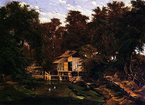 Paggi's Mill on Barton Creek, 1885, Hermann Lungkwitz