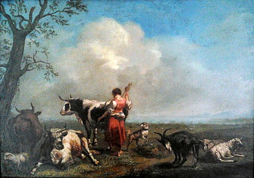 Paysage avec des bovins, 1701, 