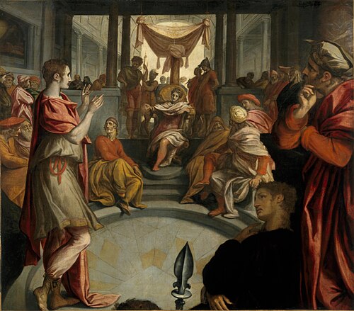 Joseph explains the dreams of the pharao (Genesis 41:1-36), 1579, Anthonie Blocklandt van Montfo