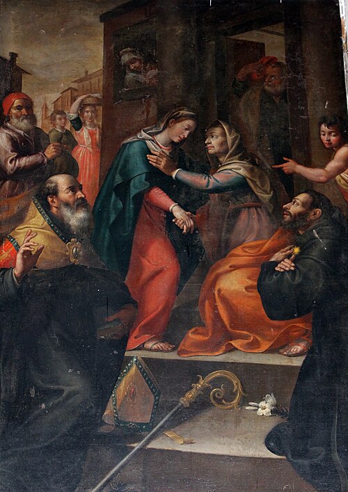 The visitation with the saints Agostino Nicola da Tolentino, , Aurelio Lomi