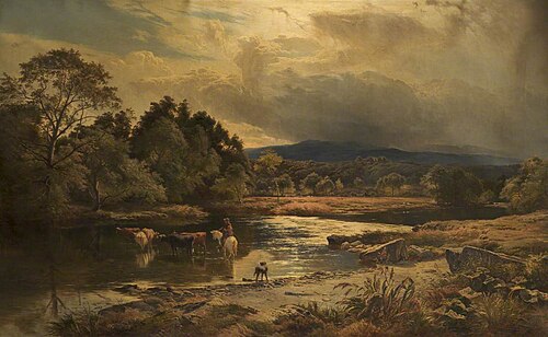Cattle Fording the River Brathay, , Sidney Richard Percy