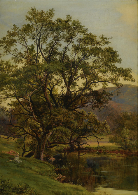A QUIET MOMENT BY A POND, , Sidney Richard Percy
