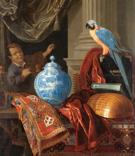 Stilleben mit Frankfurter Fayencevase, , Cornelis de Man