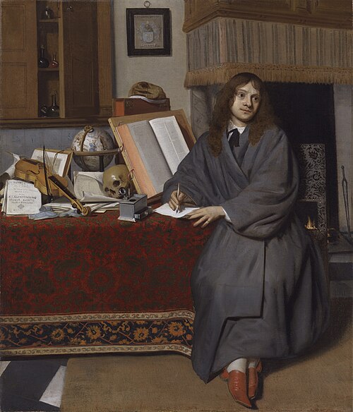Portrait of the Pharmacist Dr. Ysbrand Ysbrandsz. (1634/35–1705) in an Interior, 1667, Cornelis de Man