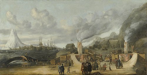 La raffinerie d'huile de baleine du village de Smerenburg, 1639, Cornelis de Man