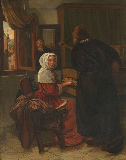 Couple making music, 1680, Cornelis de Man