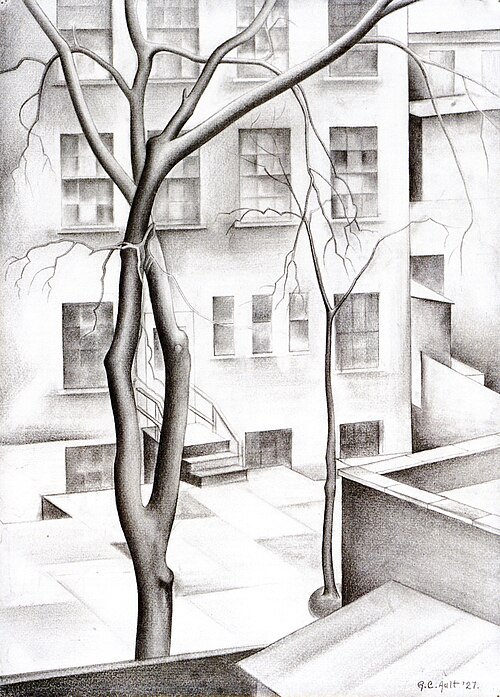 Back of Patchin Place, 1927, George Ault