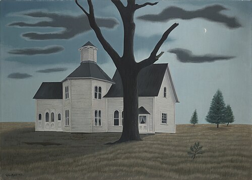 Old House, New Moon, 1943, George Ault