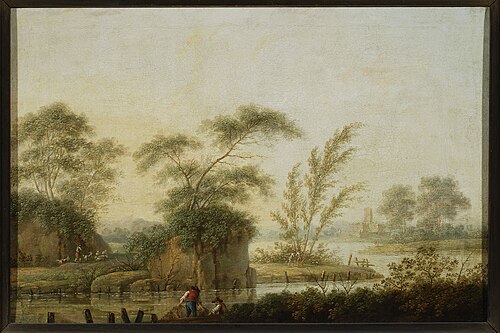Fishermen on the bank of the river., 1768, Jan Ścisło