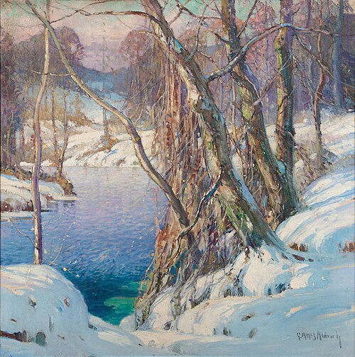 Winter Landscape with River, , George Ames Aldrich
