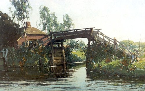 De oude brug in Giethoorn, 1900, Paul Bodifée