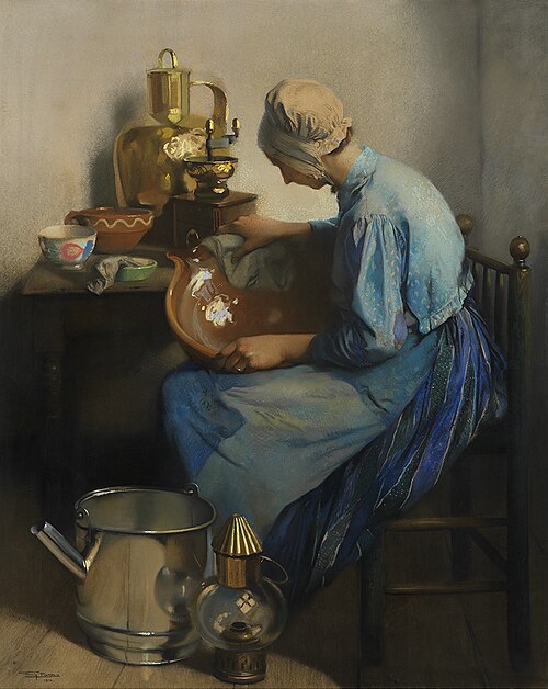 De schoonmaakster, 1910, Firmin Baes
