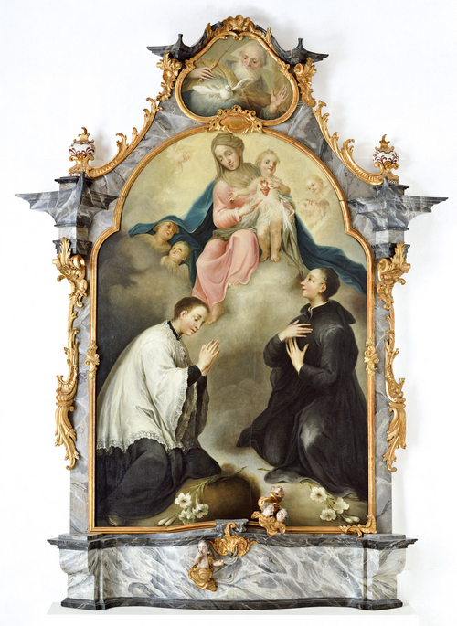 Vénération du Sacré-Coeur par deux Jésuites, 1780, Simon Göser