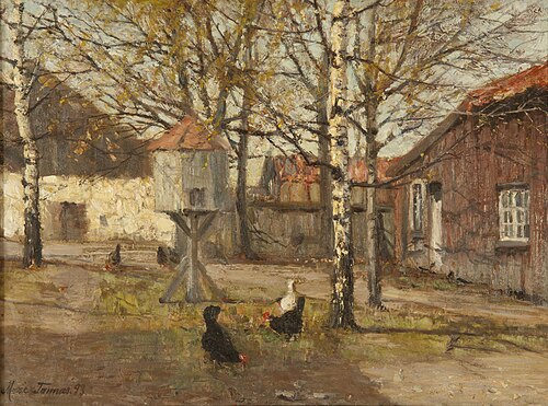 Gårdsinteriør (Vøienvolden), 1893, Marie Tannæs