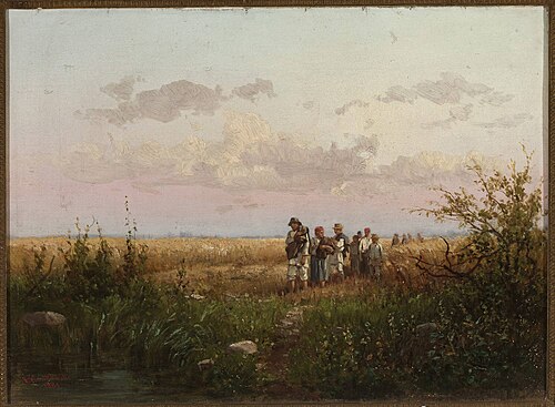 Harvesters returning from the fields, 1881, Franciszek Wastkowski