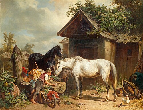 Am Bauernhof, 1866, Adolf van der Venne