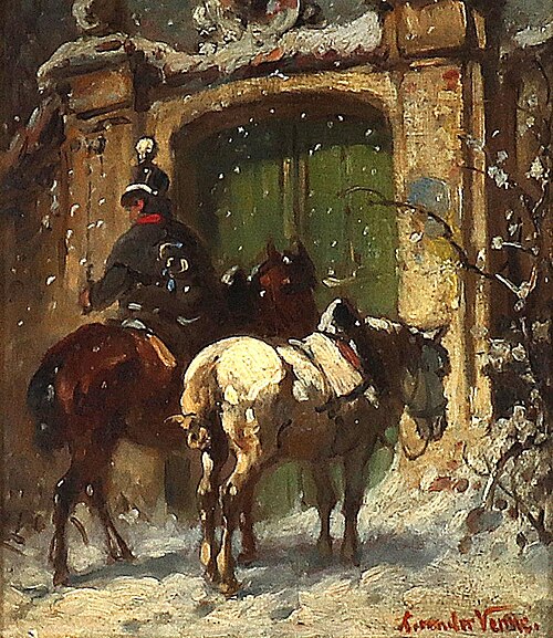 Postreiter am Tor, 1911, Adolf van der Venne