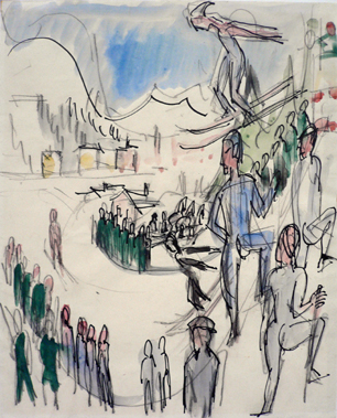 Ski Jumpers, 1919, Ernst Ludwig Kirchner