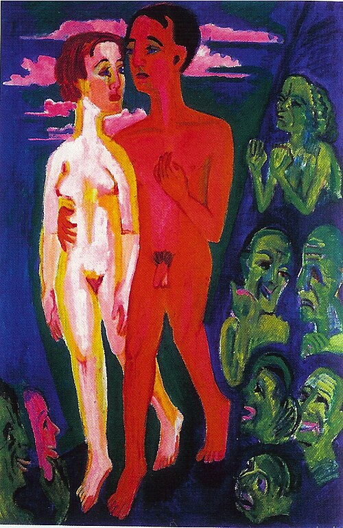 Paar vor den Menschen, 1924, Ernst Ludwig Kirchner