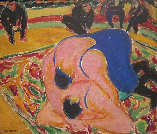 Wrestlers in a Circus, 1909, Ernst Ludwig Kirchner