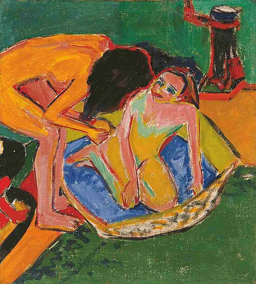 Zwei Akte mit Badetub und Ofen, 1911, Ernst Ludwig Kirchner