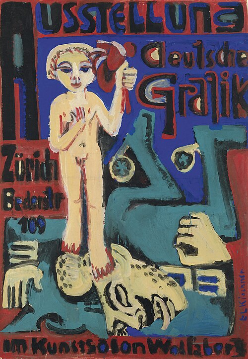 Ausstellung Deutsche Grafik im Kunstsalon Wolfsberg, 1921, Ernst Ludwig Kirchner