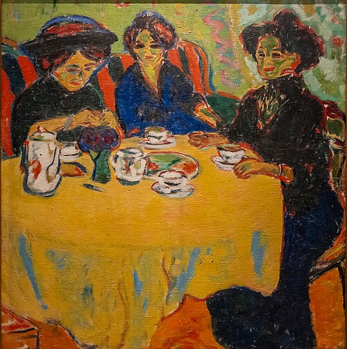 Women drinking Coffee, 1908, Ernst Ludwig Kirchner