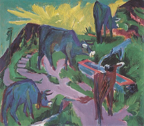 Cows at Sunset, 1919, Ernst Ludwig Kirchner