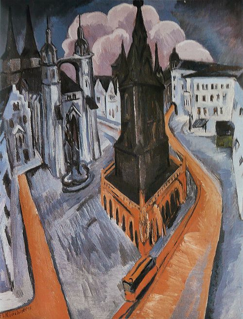 La tour rouge à Halle, 1915, Ernst Ludwig Kirchner