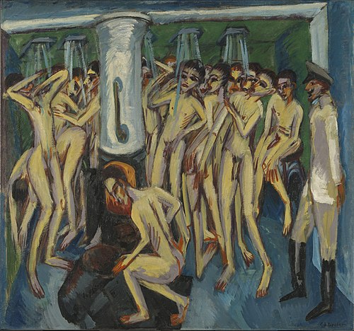 Artillerymen in the Shower, 1915, Ernst Ludwig Kirchner